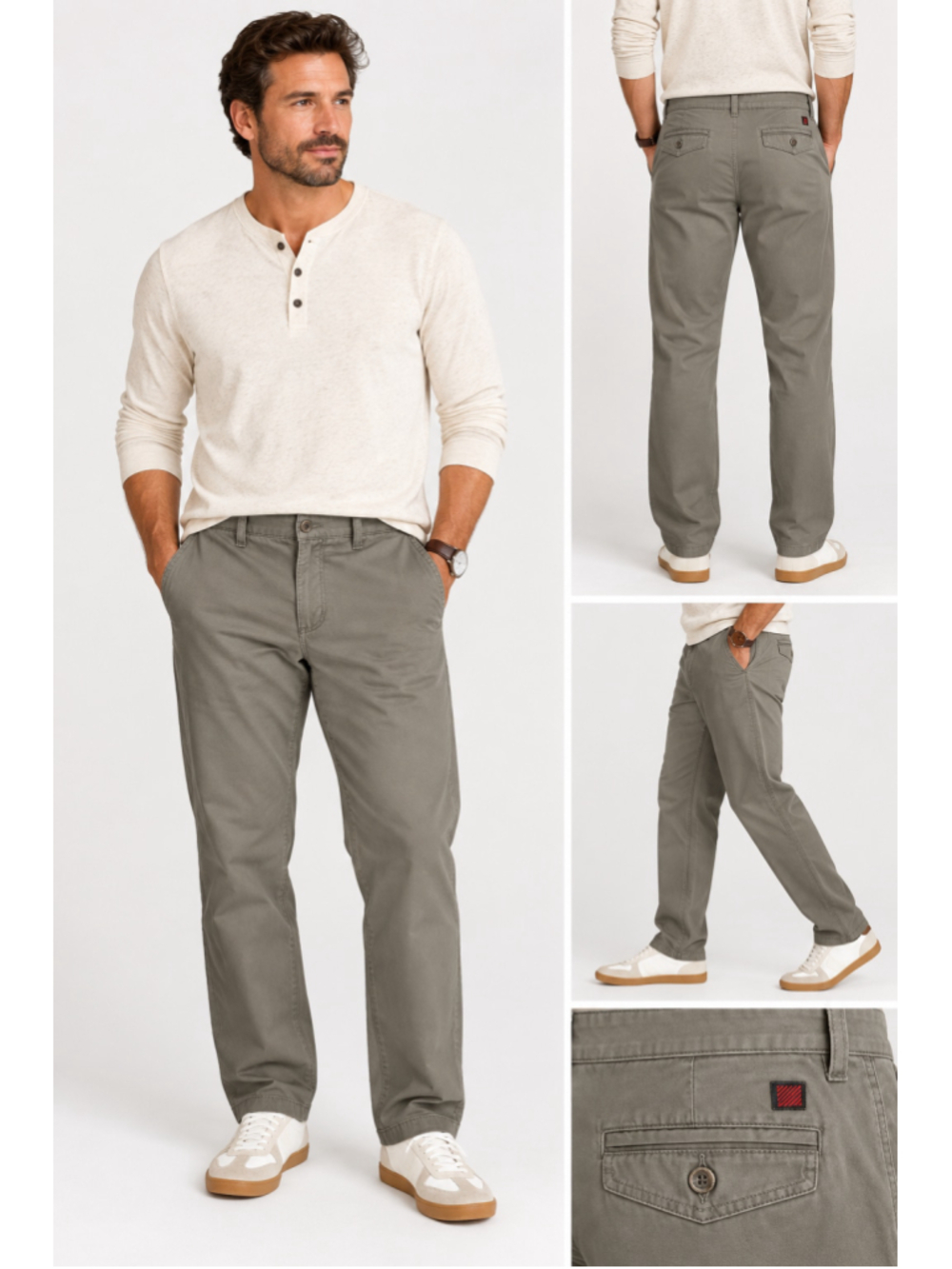 Woolrich Fieldstone Men’s 36x30 Chino Pants Gray Olive 100% Cotton Straight Leg